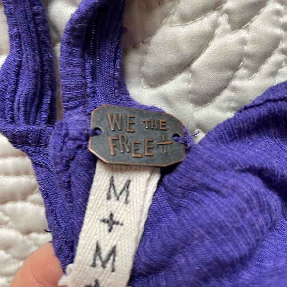 Free People We The Free Linen Racerback Tank Violet Size M - Picture 2 of 5